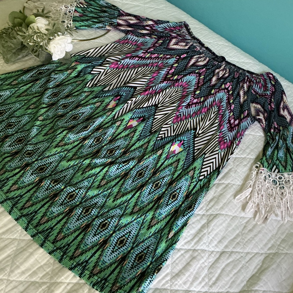 WinWin Boho Hippie Flare Sleeve Tunic